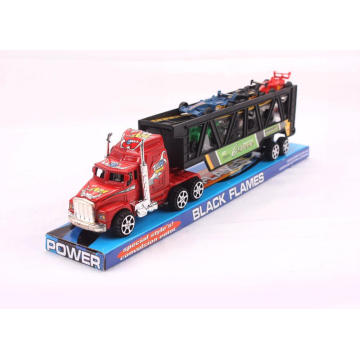 35CM with 6 small trucks printed Tractor trailer truck friction cars